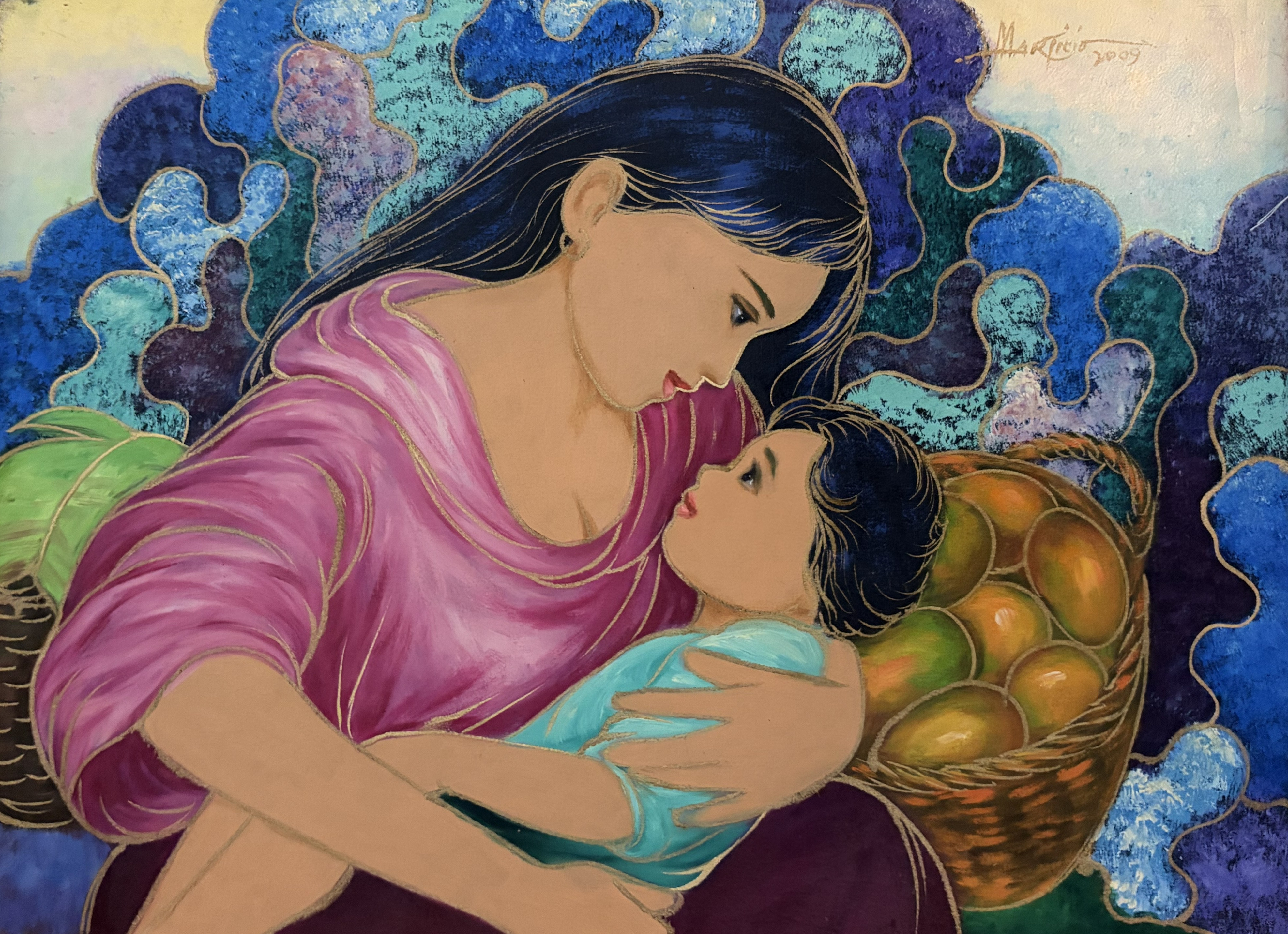 Mother and Child I — Oil on Canvas by Marticio Absalon, 2009
