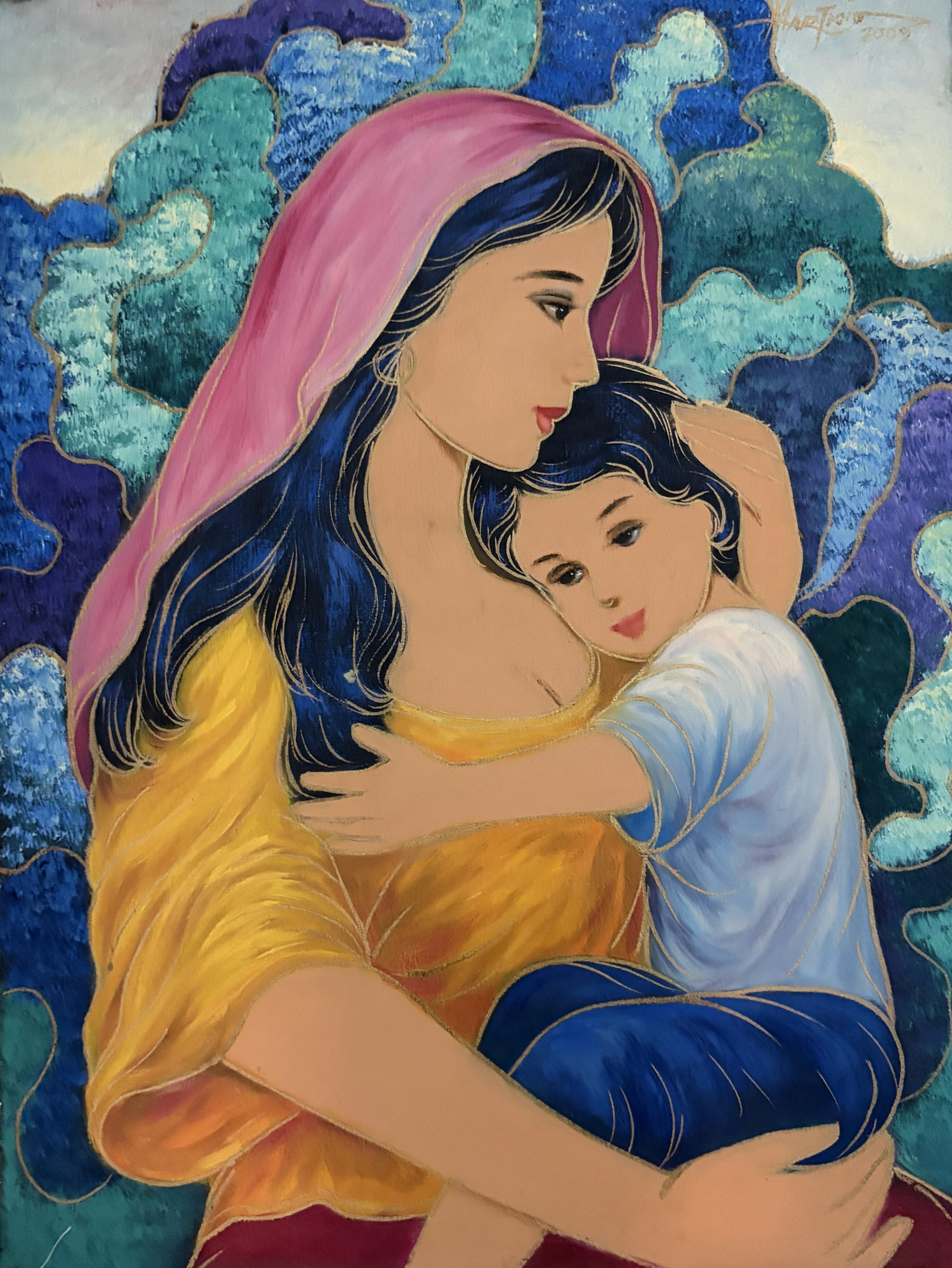 Mother and Child II — Oil on Canvas by Marticio Absalon, 2009