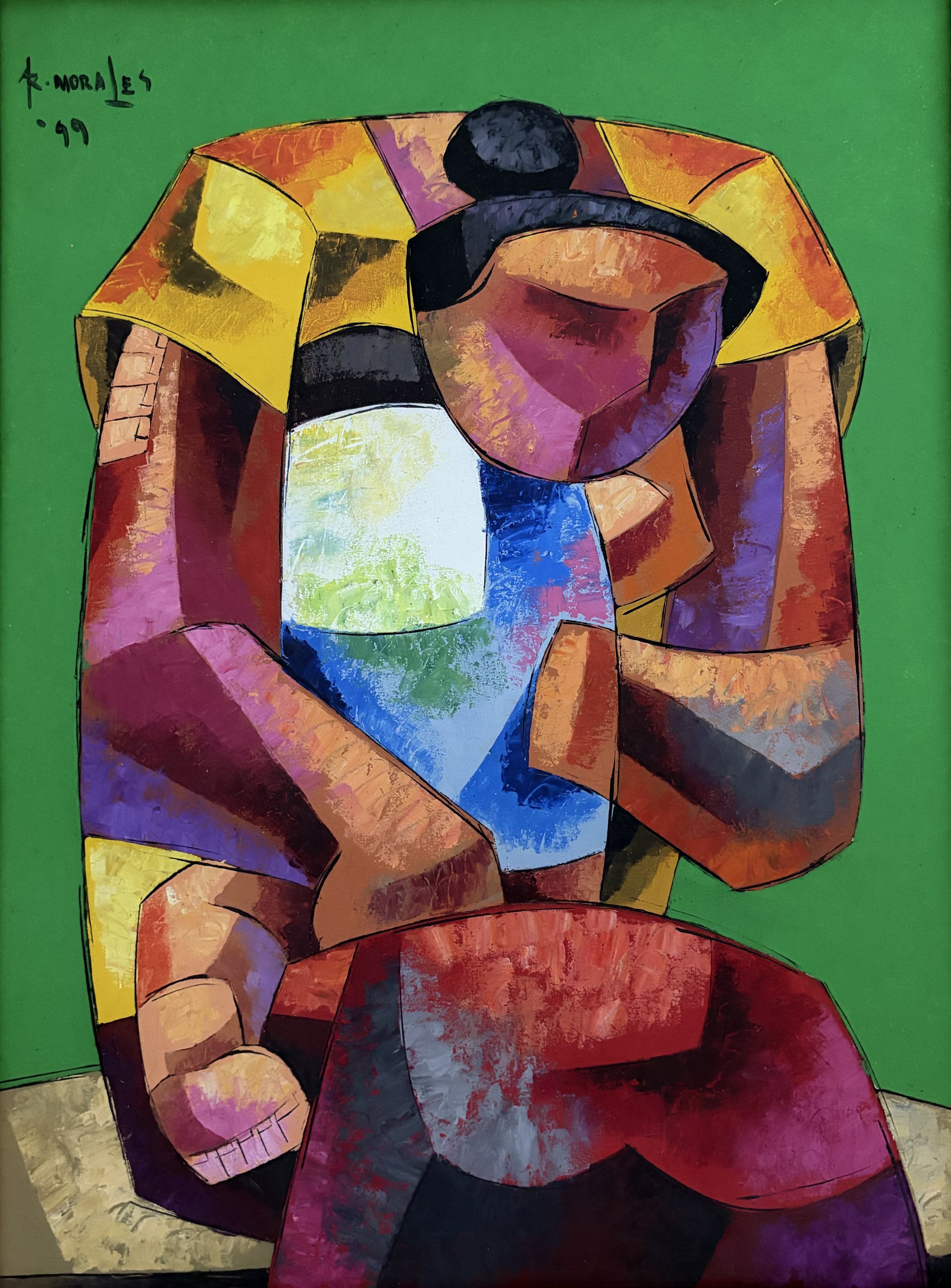 Mother and Child — Oil on Canvas by Adrian Morales, 1999